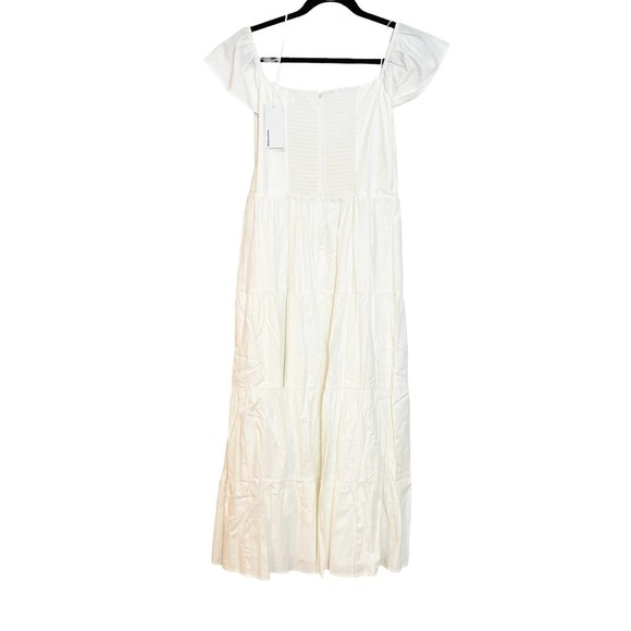 Reformation Derek Short Sleeve White Midi Dress Size 12 New - Picture 3 of 9